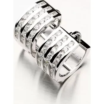 Náušnice Dámské náušnice stříbro 925 zirkon kruhy PKL-2064