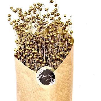 umělá květina Sušený len zlatý, kytice/svazek 50g