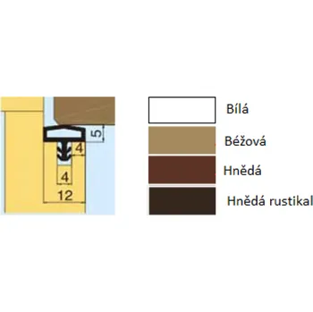 Nábytkové kování TS Těsnění profilové L 3301-10N bílá
