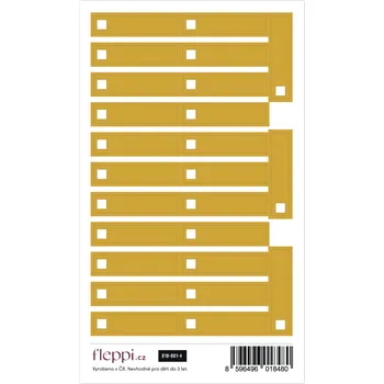 samolepka Fleppi Color coding kolekce | zlatá – check boxy