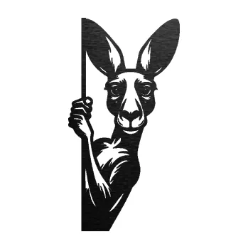 Samolepící dekorace SAMOLEPKA Klokan 006 pravá vykukuje (63 - škrábaný kov černý) NA AUTO, NÁLEPKA, FÓLIE, POLEP, TUNING, VLASTNÍ TEXT, TISK, AUTOSAMOLEPKY.cz, POLEPY, OBRÁZEK, LOGO, SAMOLEPKY