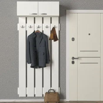 Věšák Věšák s horní skříňkou KMENTA 96 cm, matná bílá