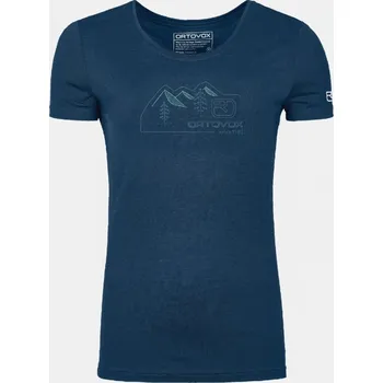 Dámské tričko Ortovox 150 Cool Vintage Badge Ts W Barva: deep ocean, Velikost: XS