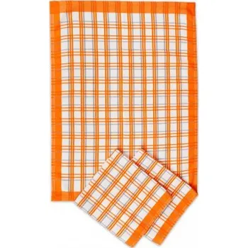 Utěrka Tegatex Utěrka bavlna 3 ks - tradiční káro oranžová 50*70 cm