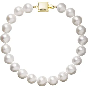 Náušnice Perlový náramek z říčních perel se zapínáním ze 14 karátového zlata 923003.1/9268A bílý