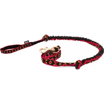 Vodítko pro psa ManMat DLOUHÁ šňůra s AMORTIZÉREM - indiánská červená