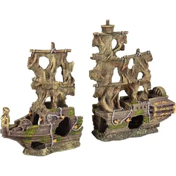 Dekorace do akvária Akvarijní dekorace FLAMINGO - Herald vrak lodi (2 díly) 45x13x34cm