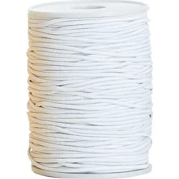 Textilie Guma pruženka kulatá klobouková bílá 2 mm - 100 m