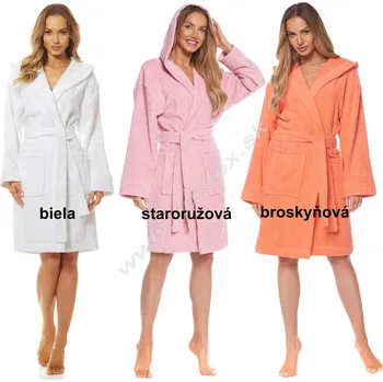 Dámské noční prádlo L&L Dámský župan 2101-WMN-SHRT Barva: Biela, Velikost: L