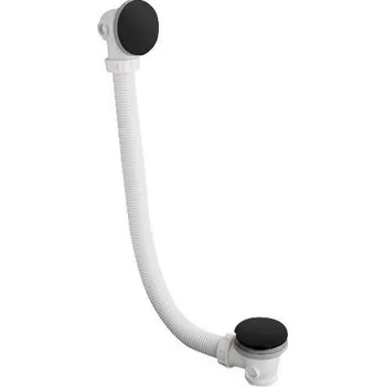 Sifon POLYSAN vanová souprava bez napouštění, click clack, délka 900mm, zátka 72mm, černá mat, 71679B