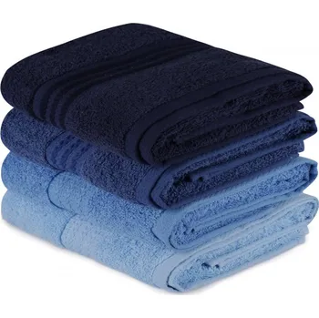Ručník Sada 4 ručníků RAINBOW 50x90 cm modrá