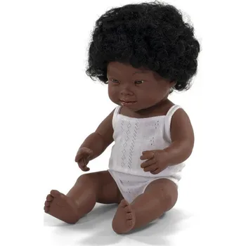 Panenka Miniland Panenka - holčička s Downovým syndromem 38 cm Afričanka