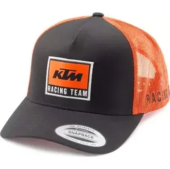 Kšiltovka Pánská čepice - kšiltovka KTM TEAM TRUCKER CAP černá/oranžová, prohnutý kšilt
