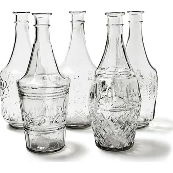 Váza Skleněná váza s embosovaným reliéfem velké čirá 33x13