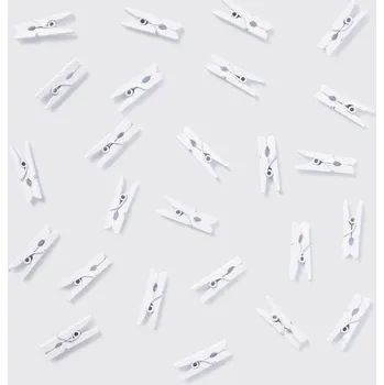 Mini kolíčky 2,5 cm | Bílé, 25 ks