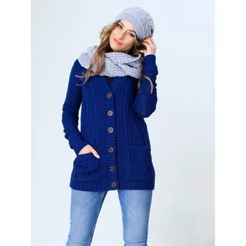 Dámský svetr Dámský svetřík na knoflíky SELMA tmavě-modrý, VELIKOST L/XL
