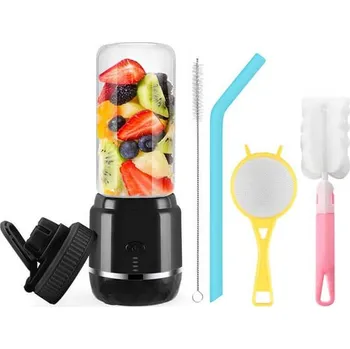 Přenosný elektrický USB mixer, nabíjecí 420ml - černý