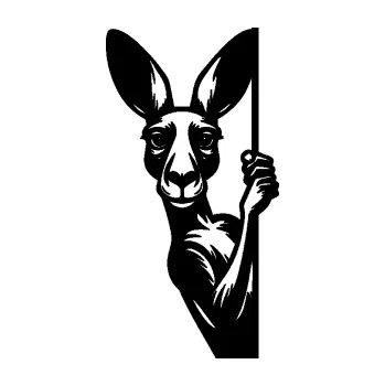 Samolepící dekorace SAMOLEPKA Klokan 006 levá vykukuje (01 - černá) NA AUTO, NÁLEPKA, FÓLIE, POLEP, TUNING, VLASTNÍ TEXT, TISK, AUTOSAMOLEPKY.cz, POLEPY, OBRÁZEK, LOGO, SAMOLEPKY