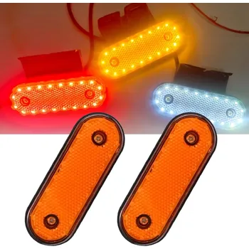 Přídavný světlomet 2x LED výstražné blikající poziční obrysové světlo 12/24V 20SMD, oranžové