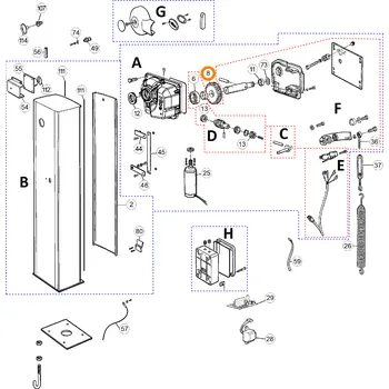 Pohon brány Nice PMD0061.4610 hlavní ozubené kolo pro WIL