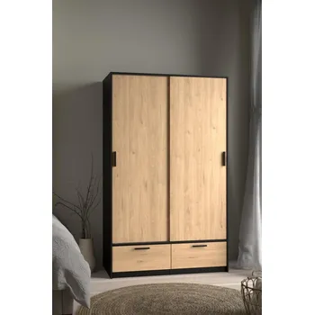 Ložnice Skříň Lincoln 2D2S černý mat/jackson hickory