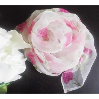 Šátek Velký hedvábný šátek--růže