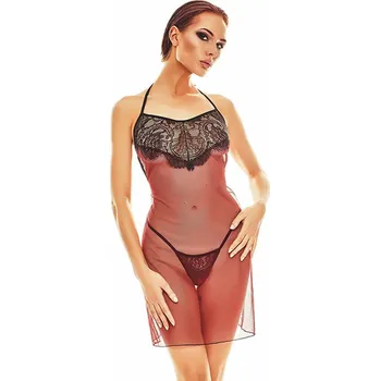 Dámská erotická košilka Noční košilka Anaïs Černá/Červená (S/M)