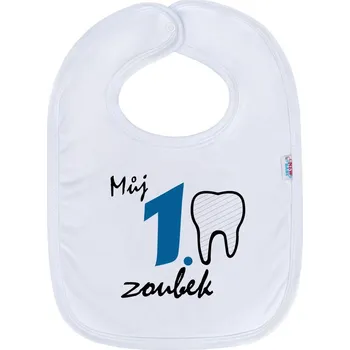 Bryndák Kojenecký bavlněný bryndák New Baby Můj 1 zoubek modrá