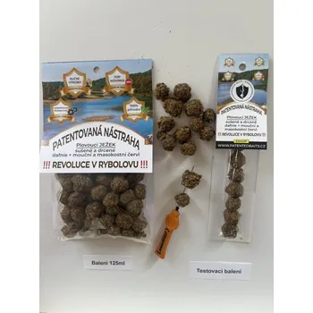 Boilies Patented Baits plovoucí Ježek sušené a drcené dafnie + mouční a masokostní červi Velikost: testovací balení