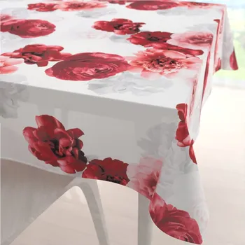 ubrus Dekorační čtvercový ubrus PM-017 Velké červené květy 40x40 cm