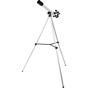 Hvězdářský dalekohled NEDIS teleskop SCTE5060WT/ clona 50 mm/ ohnisková vzdálenost 600 mm/ hledáček 5 x 24/ výška 125 cm/ Tripod/ bílo-černý