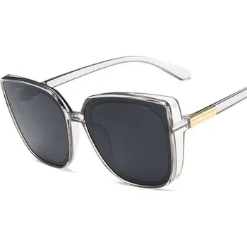 Sluneční brýle Módní sluneční brýle cat eye s velkým rámem - Trans Grey