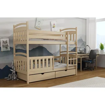 Postel Max-i Patrová postel AZIR KIDBED THREE + rošty Zvolte rozměr:: 80 x 180 cm, Zvolte barvu:: barva růžová + ŠUPLÍKY