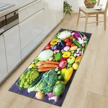 Koberec Kuchyňský protiskluzový koberec s 3D potiskem jahod - 18,40 x 60 cm 16 x 24 palců