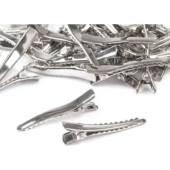 Sponky do vlasů se zoubky délka 45 mm - platina (50 ks)