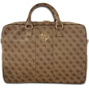 pouzdro na notebook Guess 4G Saffiano brašna pro notebook 15/16" Hnědá