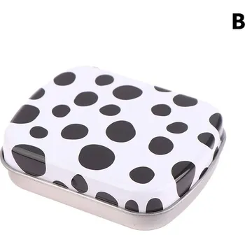 Úložný box Malá plechová krabička s víkem na drobnosti | cestovní krabička - B