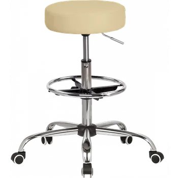 LZ 21SP EXT židle lékařská, HR sedák, kříž chrom, kruh pro nohy, ekokůže béžová