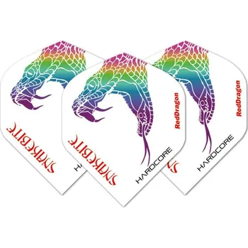 Šipka Letky na šipky Red Dragon Hardcore Peter Wright Snakebite bílé