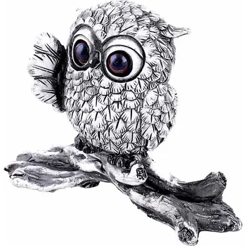 Soška sova na stromě (Levné dekorace do bytu, soška sovy)