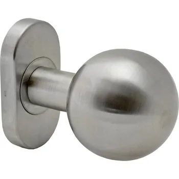 Dveřní kování Nerezové kování, samostatná otočná koule na branku s oválnou rozetou - LEVÁ