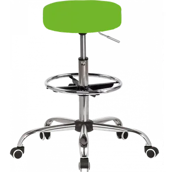 LZ 21SP EXT židle lékařská, HR sedák, kříž chrom, kruh pro nohy, ekokůže zelená
