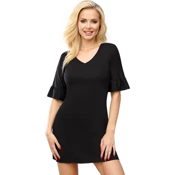 Dámská noční košile Dámská košilka Tiss 108 Black Barva: Černá, Velikost: 2XL