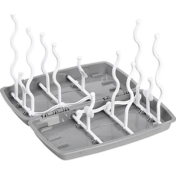 Odkapávač na nádobí Stojan odkapávač na láhve a dudlíky Baby Ono šedý