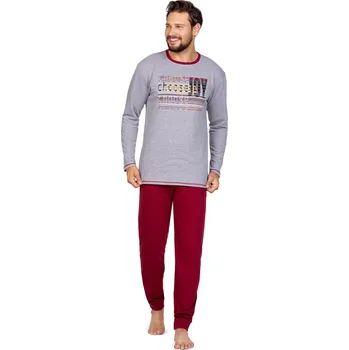 Pánské pyžamo Pánské pyžamo Regina 594 Bordo Barva: Bordó, Velikost: 2XL