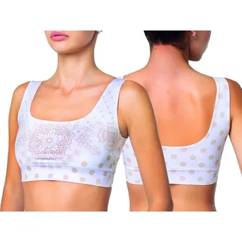 Dámský Crop Top Meméme Polka Dot Chamomile Barva: Bílá, Velikost: XL
