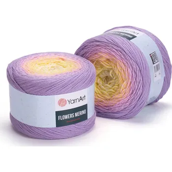 Příze Yarn Art příze Flowers Merino 545 smetanová, žlutá, růžová, fialková