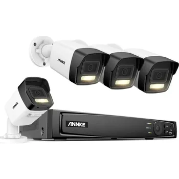 Bezpečnostní kamera 12MP IP PoE kamerový set, 4 pevné kamery, H