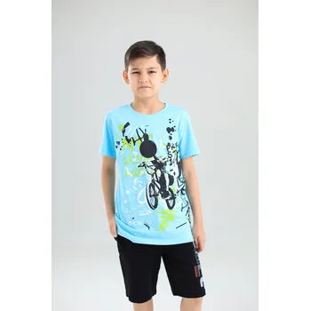 Chlapecké tričko Chlapecké tričko Riders - limetková modrá 152