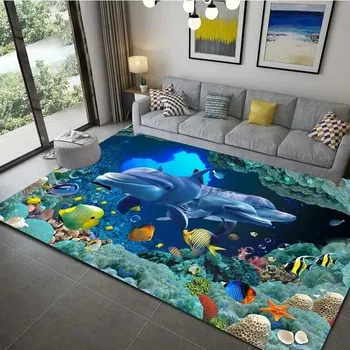 Koberec Dětský koberec s delfíny do koupelny - 4,50 x 80 cm 20 x 23 palců